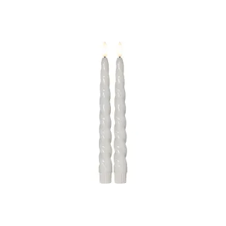 Star Trading Set de bougies LED sur tige Flamme Shine, 24.5 cm, blanc