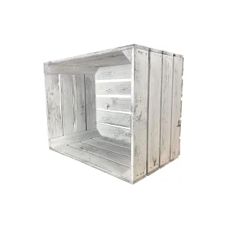 Holz Zollhaus Caisse au bois Vintage Shabby White 40 x 50 cm