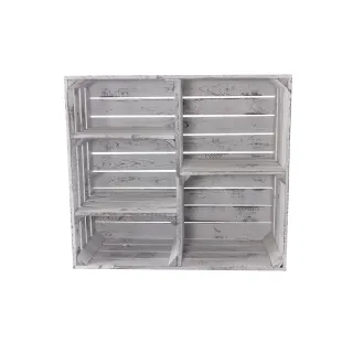 Holz Zollhaus Étagère Vintage Shabby, Blanc, 77 x 68 cm