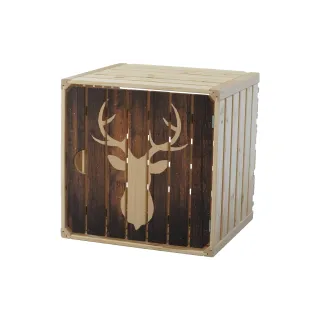 Holz Zollhaus Caisse au bois Cerf avec porte, 35 x 35 cm