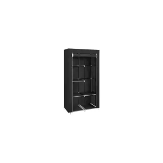 Songmics Étagère avec porte roulante 88 x 45 x 170 cm, Noir