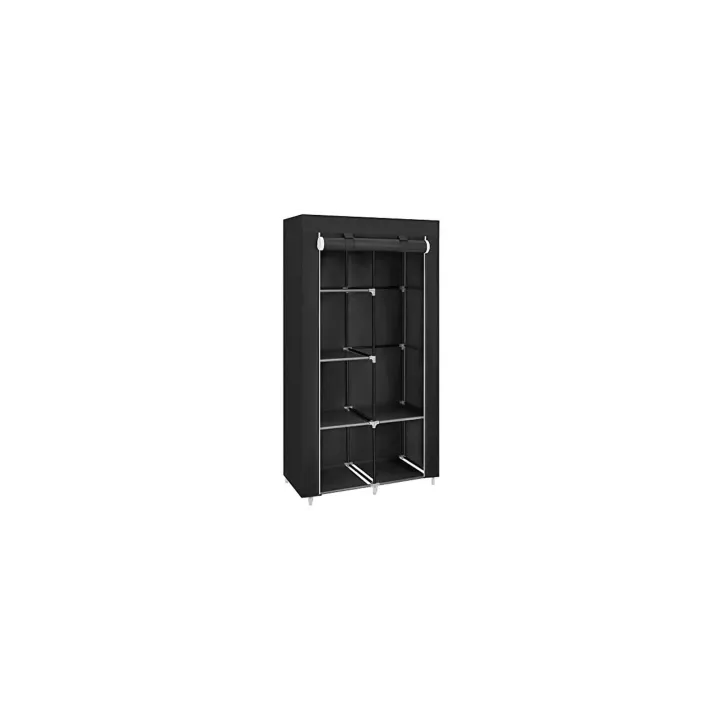 Songmics Étagère avec porte roulante 88 x 45 x 170 cm, Noir