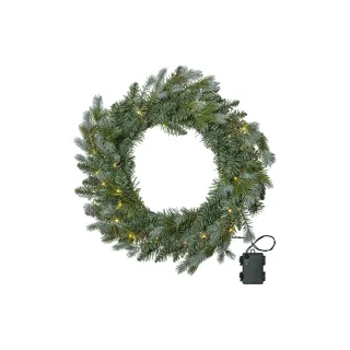 Star Trading Couronne de Noël à LED Greyland, O 55 cm, vert