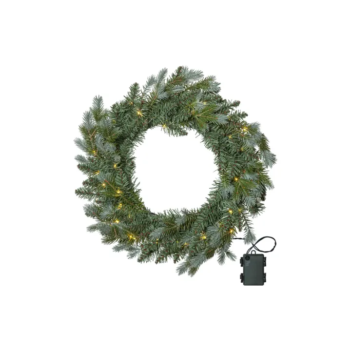 Star Trading Couronne de Noël à LED Greyland, O 55 cm, vert