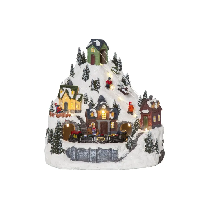 Star Trading Figurine LED Paysage Alpville, 24.5 x 23.5 cm, Multicolore