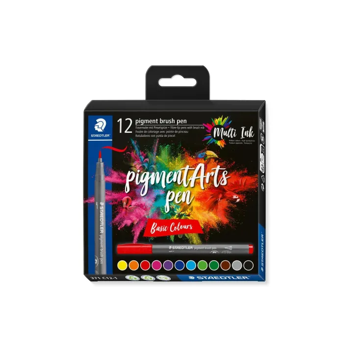 Staedtler Feutres de coloriage Pigment Arts Brush Pen Basic Colours