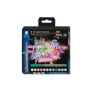 Staedtler Feutres de coloriage Pigment Arts Brush Pen Pastel Colours