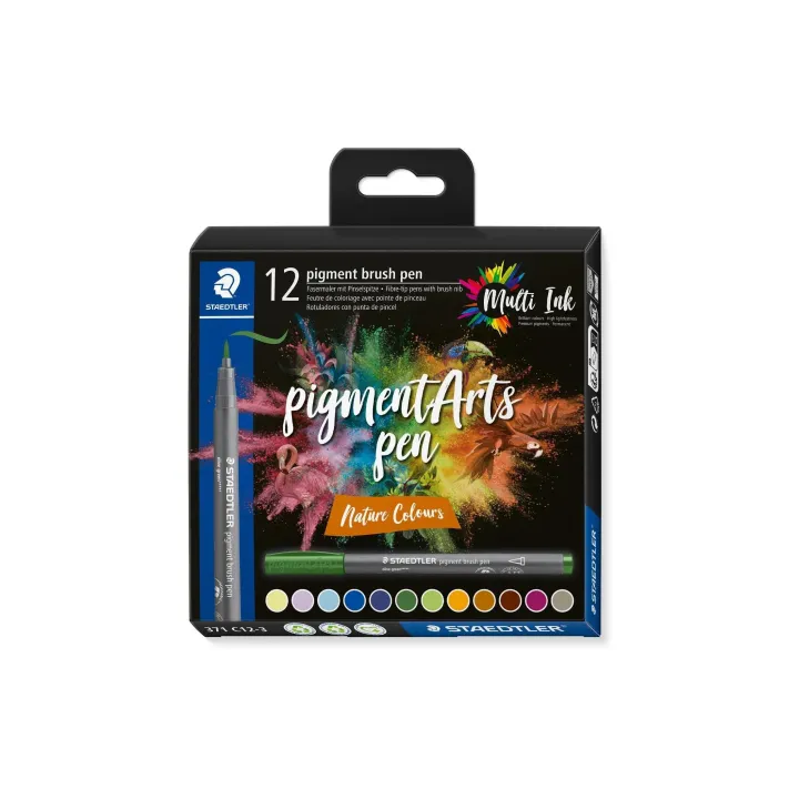 Staedtler Feutres de coloriage Pigment Arts Brush Pen Nature Colors