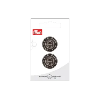 Prym Boutons Métal 23 mm, 2 pièces, vieil argent