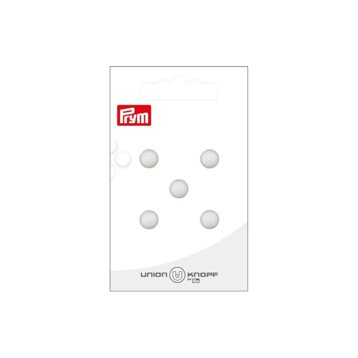 Prym Boutons Polyester 8 mm, 5 pièces, Blanc