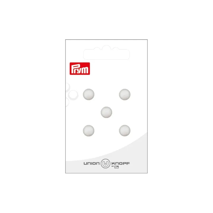 Prym Union Knopf Boutons Polyester 8 mm, 5 pièces, Blanc