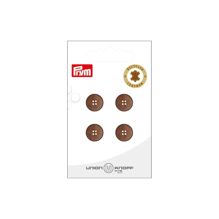 Prym Boutons Cuir 12 mm, 4 pièces, Brun