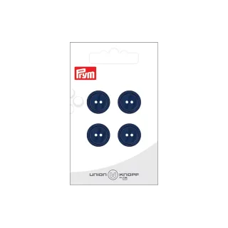 Prym Union Knopf Boutons Polyester 15 mm, 4 pièces, Bleu marine