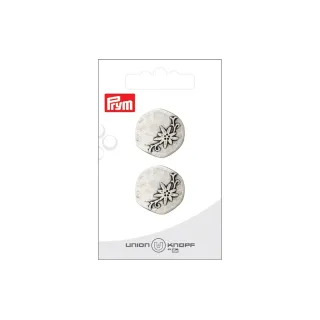 Prym Boutons Métal 23 mm, 2 pièces, vieil argent