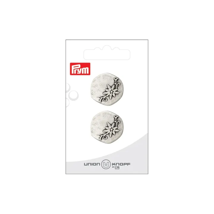 Prym Boutons Métal 23 mm, 2 pièces, vieil argent