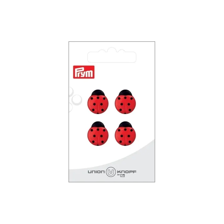 Prym Boutons Coccinelle 14 mm, 4 pièces, Rouge