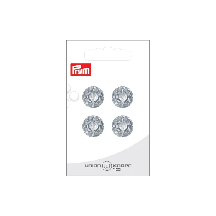 Prym Boutons Cristal 15 mm, 4 pièces, Transparent