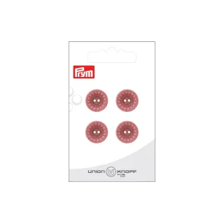 Prym Union Knopf Boutons Polyester 15 mm, 4 pièces, Rose