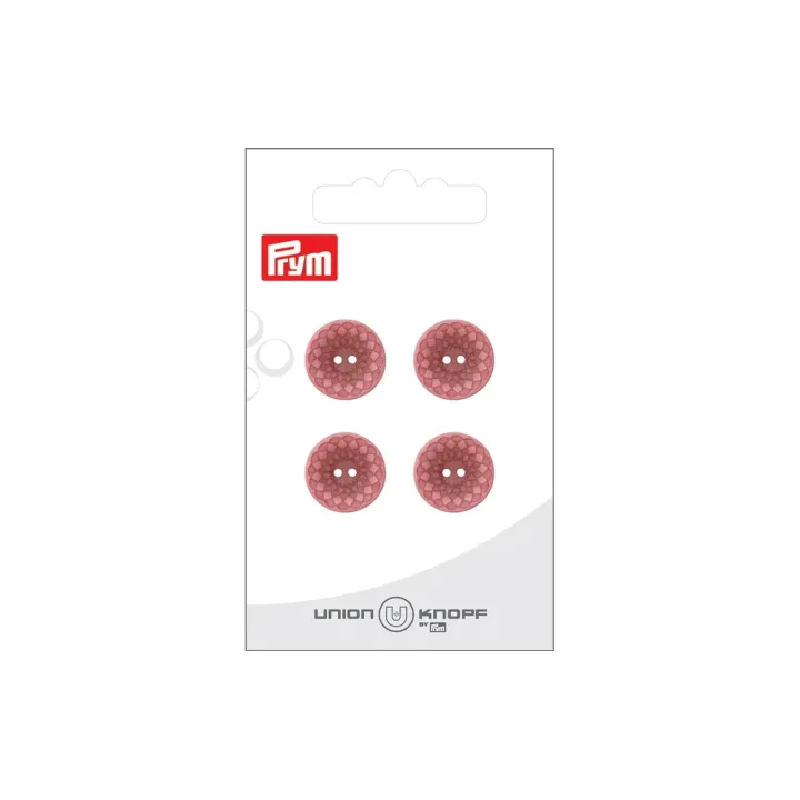Prym Boutons Polyester 15 mm, 4 pièces, Rose
