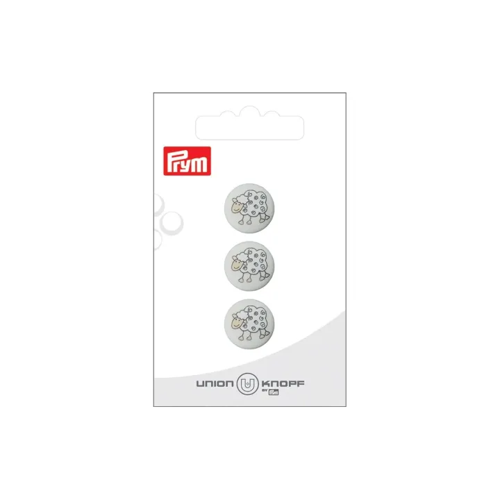 Prym Boutons Mouton 15 mm, 3 pièces, Blanc