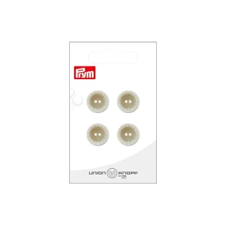 Prym Union Knopf Boutons Polyester 15 mm, 4 pièces, crème