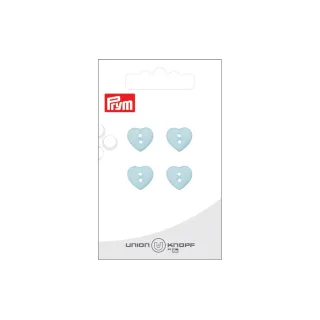 Prym Boutons Cœur 12 mm, 4 pièces, Bleu