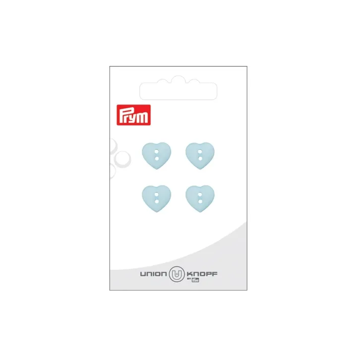 Prym Boutons Cœur 12 mm, 4 pièces, Bleu