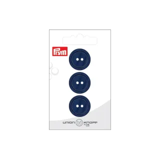 Prym Union Knopf Boutons Polyester 20 mm, 3 pièces, Bleu marine