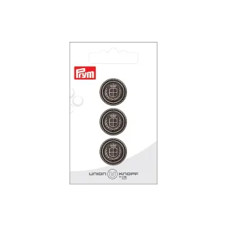 Prym Boutons Métal 18 mm, 3 pièces, vieil argent