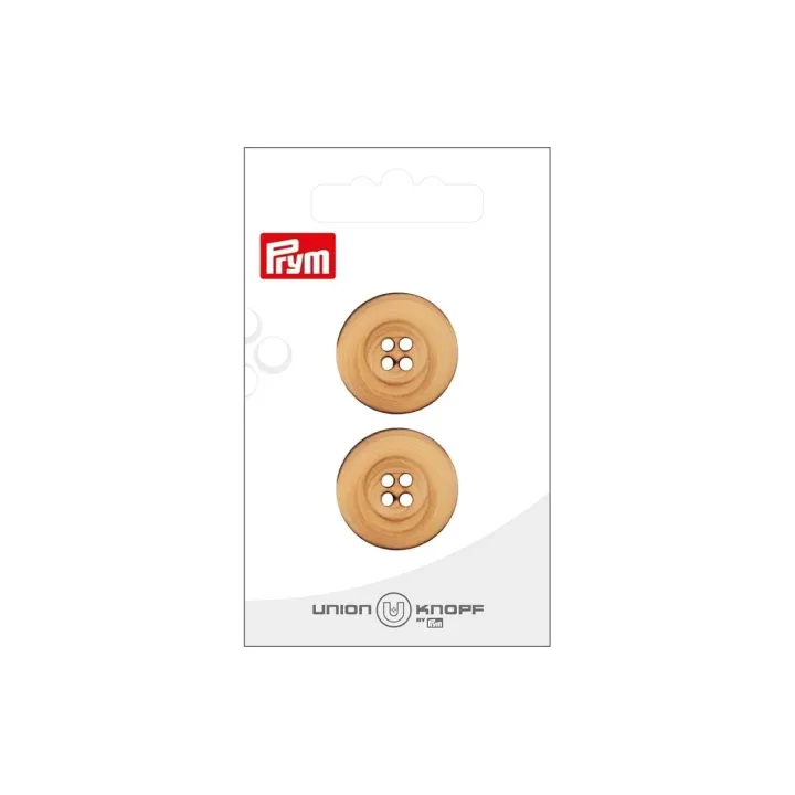 Prym Boutons 4 trous 23 mm, 2 pièces, Beige