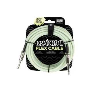 Ernie Ball Câbles d’instruments Flex 6437 6.09 m, Glow in the Dark