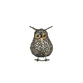 STT Figurine LED Hibou en rotin L, 60 LEDs