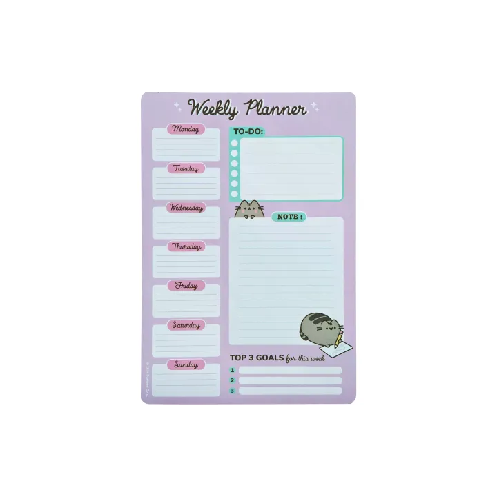 Undercover Agendas bloc-notes hebdomadaires Pusheen 52 feuilles, 19 x 28 cm