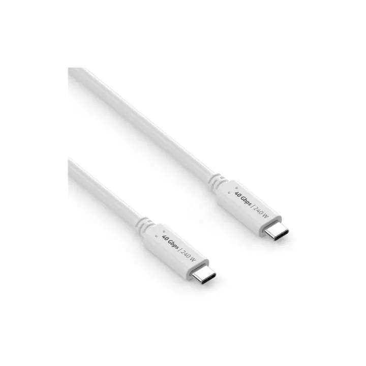 PureLink Câble USB4 40Gbps, 240W USB C - USB C 1 m, Blanc