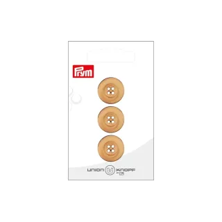 Prym Union Knopf Boutons 4 trous 18 mm, 3 pièces, Beige