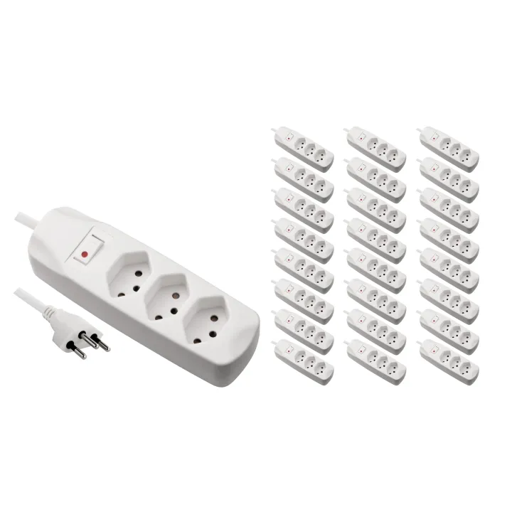 FURBER.power Bloc multiprises 3x T13 avec interrupteur, 25 pièces, blanc