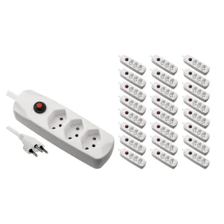 FURBER.power Bloc multiprises avec protection contre les surcharges 3x T13, 25 pièces, blanc