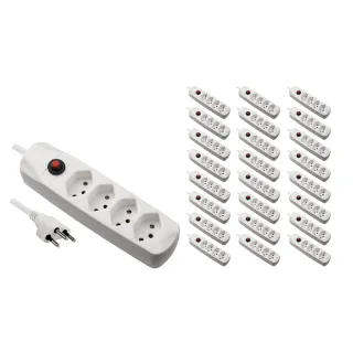 FURBER.power Bloc multiprises avec protection contre les surcharges 4x T13, 25 pièces, blanc