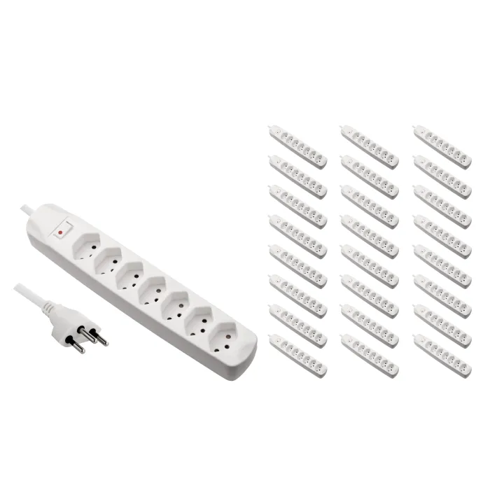 FURBER.power Bloc multiprises 7x T13 avec interrupteur, 25 pièces, blanc