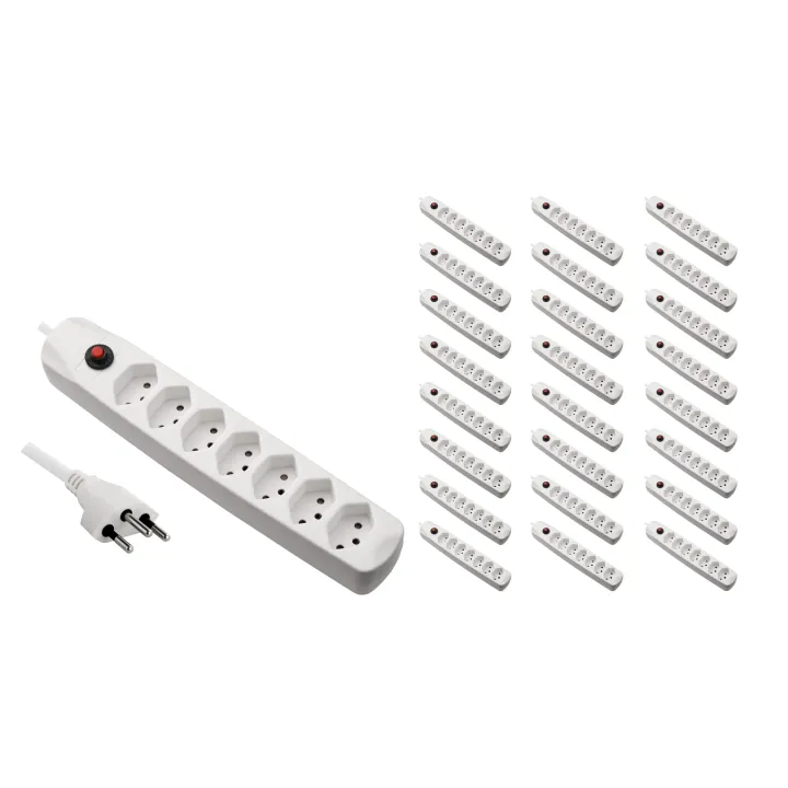 FURBER.power Bloc multiprises avec protection contre les surcharges 7x T13, 25 pièces, blanc