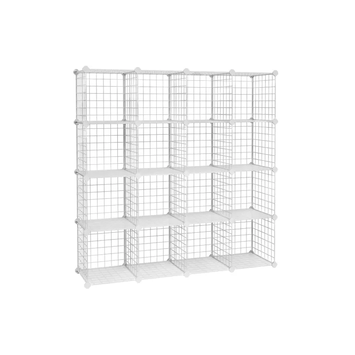 Songmics Étagère avec des cubes de grille en , Blanc