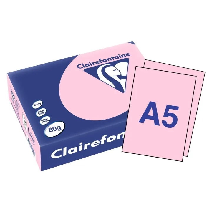 Clairefontaine Papier pour photocopie Trophée A5, rose, 80 gm2, 500 feuilles