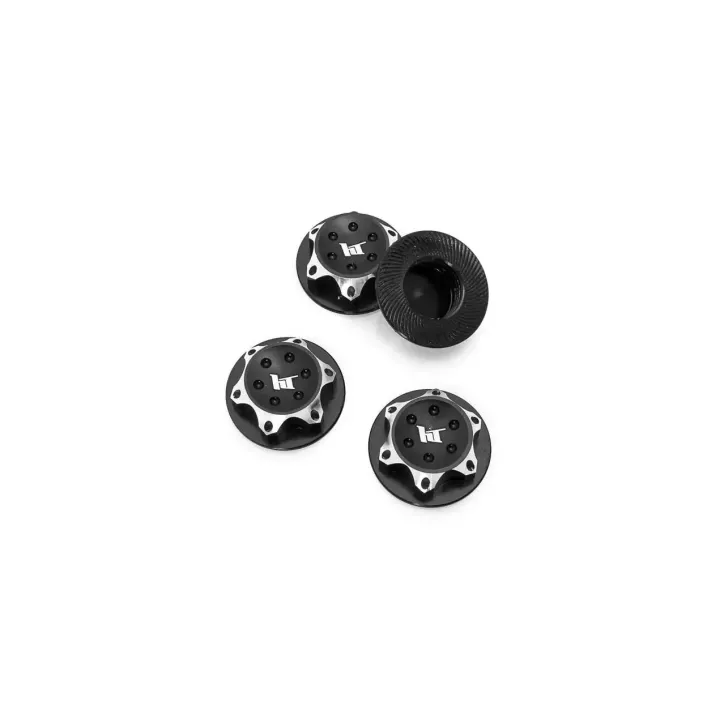 Hobbytech Écrous de roues aluminium 17 mm Noir, 4 pièces, 1:8