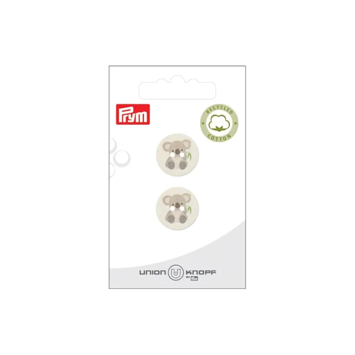 Prym Union Knopf Boutons Koala 18 mm, 2 pièces, Crème