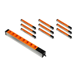 FURBER.power Bloc multiprises 19” 8x T13 orange, 10 pièces