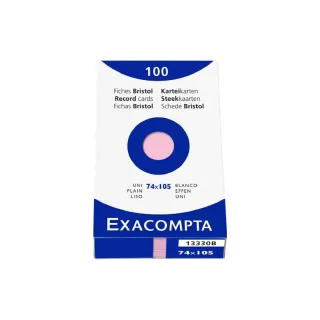 Exacompta Fiches A7, rose, vierges, 100 pièces