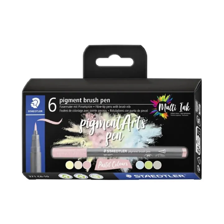 Staedtler Feutres de coloriage Pigment Arts Brush Pen Pastel Colours