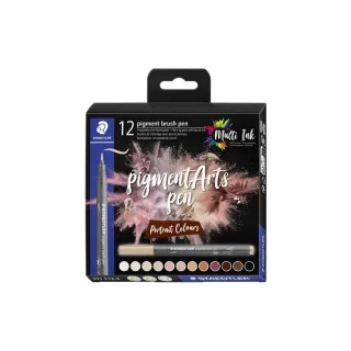 Staedtler Feutres de coloriage Pigment Arts Brush Pen Portrait Colours