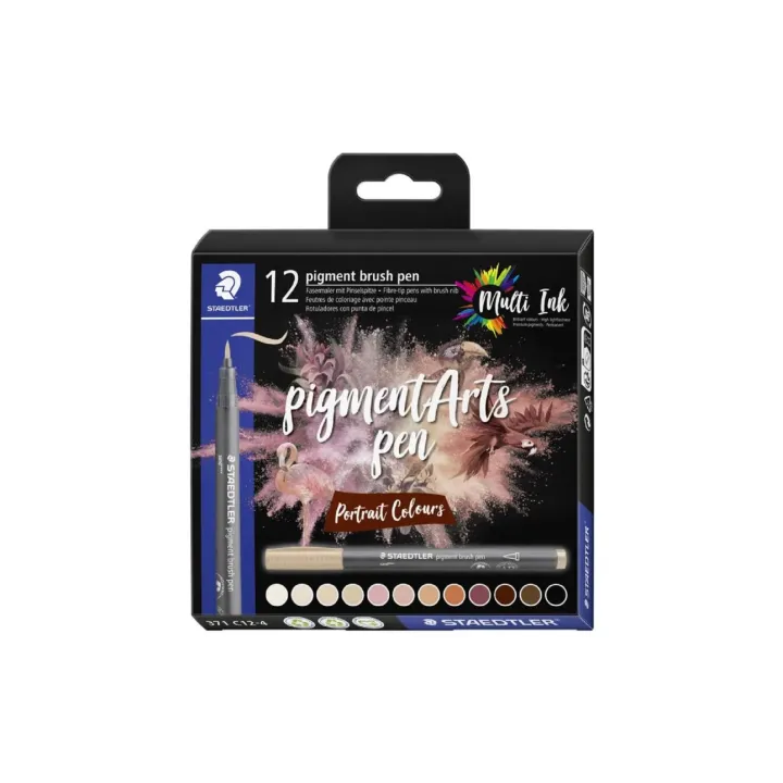 Staedtler Feutres de coloriage Pigment Arts Brush Pen Portrait Colours