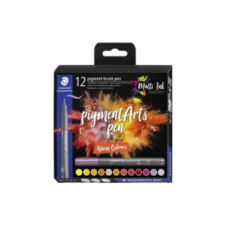 Staedtler Feutres de coloriage Pigment Arts Brush Pen Warm Colours